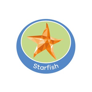 Starfish emblem metal badge