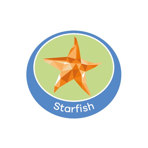 Starfish emblem metal badge