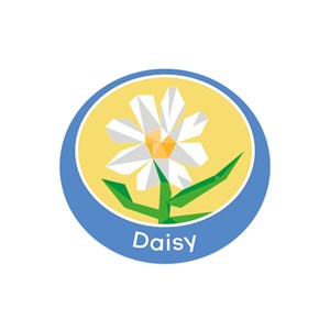 Daisy emblem metal badge