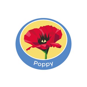 Poppy emblem metal badge