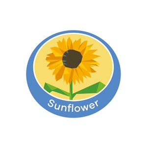 Sunflower emblem metal badge
