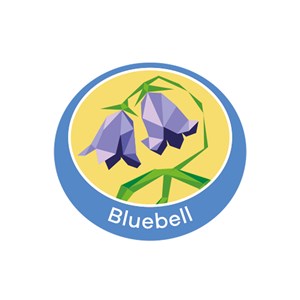 Bluebell emblem metal badge