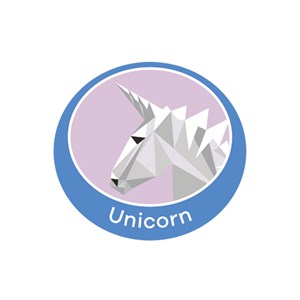 Unicorn emblem metal badge
