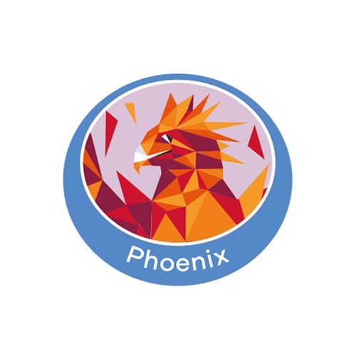Phoenix emblem metal badge