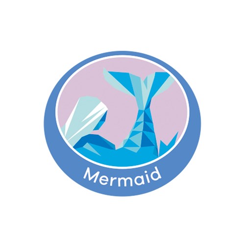 Mermaid emblem metal badge