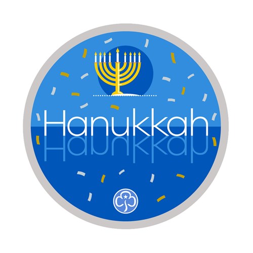 Hanukkah holiday woven badge
