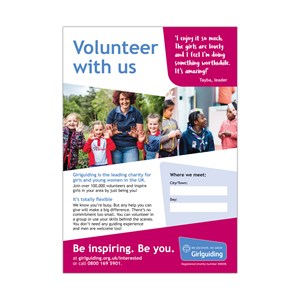 Girlguiding Volunteer recruitment marketing poster