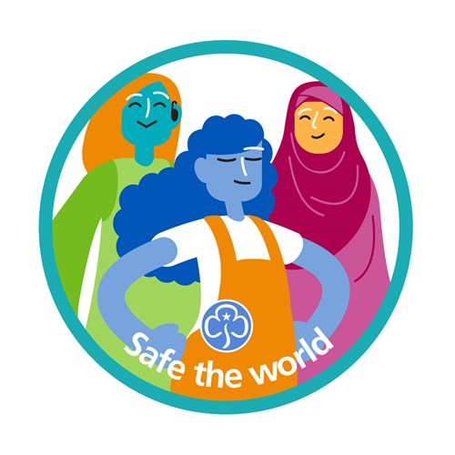 Safe the world woven badge
