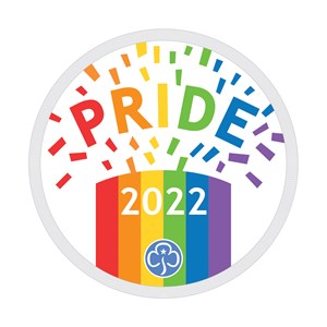 Pride woven badge - multi coloured confetti