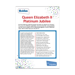 The Queen's Platinum Jubilee section activity sheet - Guides
