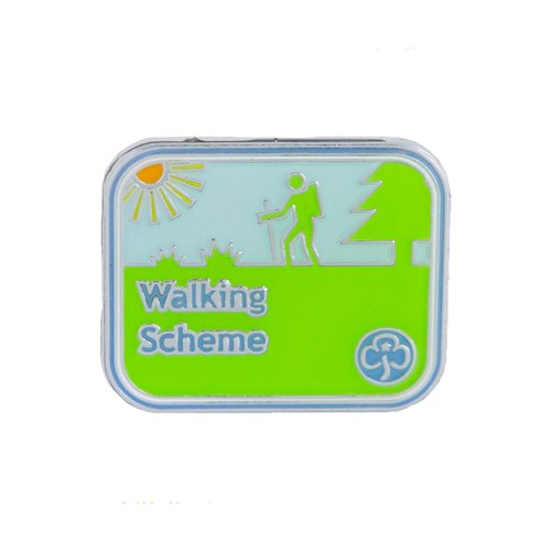 Walking scheme metal badge