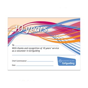 10 year service certificate