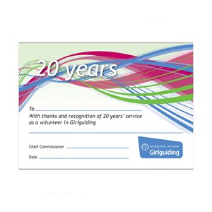 20 year service certificate