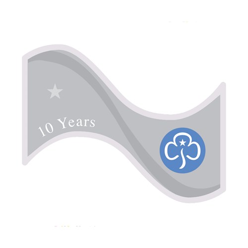 10 year service woven badge