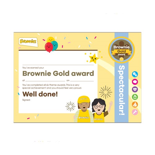Brownies gold award certificate