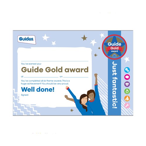 Guide gold award certificate
