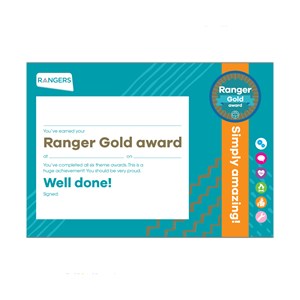 Rangers gold award certificate