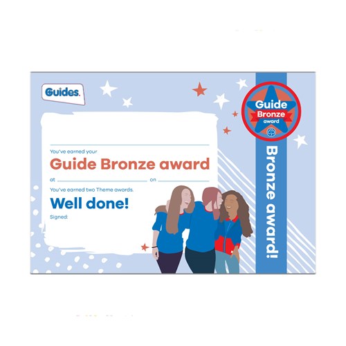Guides bronze award certificate