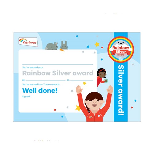 Rainbows silver award certificate