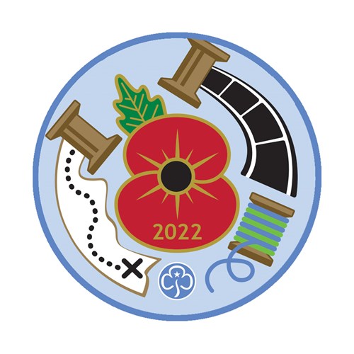 Remembrance poppy woven badge 2022
