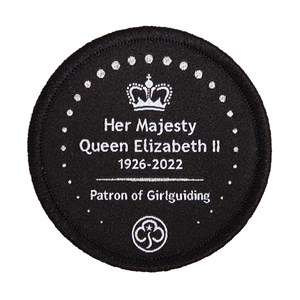 In memory of our patron, Her Majesty Queen Elizabeth II woven badge
