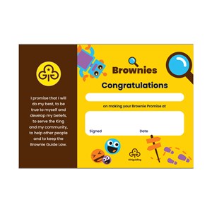 Brownies Promise certificate