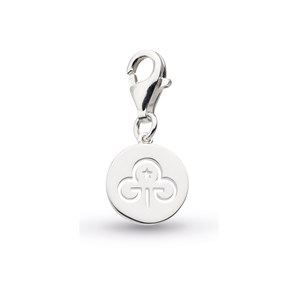 Clip charm silver with etched trefoil