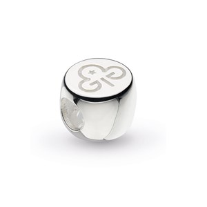 Bead charm - silver etched trefoil