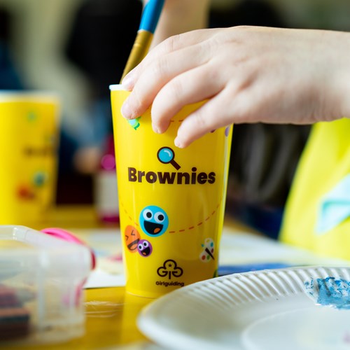 Brownies cup with paintbrush 