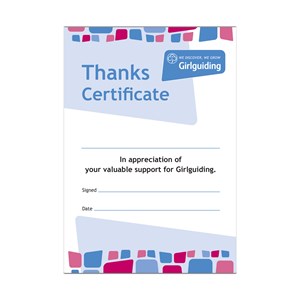 Thanks certificate