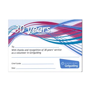30 year service certificate