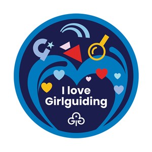 I love Girlguiding woven badge 