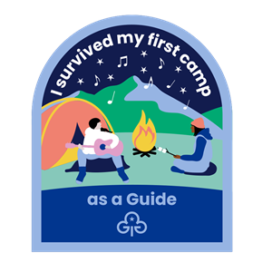 I survived my first camp as a Guide woven badge