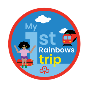 My 1st Rainbows trip woven badge 