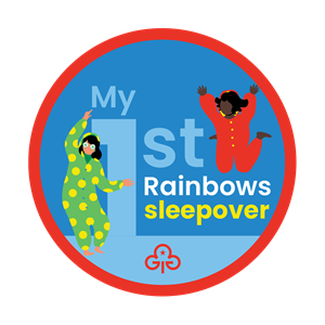 My 1st Rainbows sleepover woven badge 