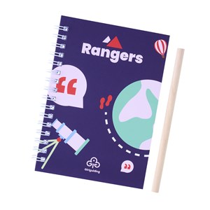 Purple Rangers notepad and pencil set 